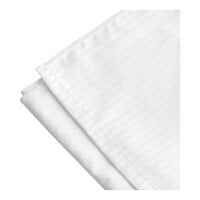 1888 Mills Magnificence T-310 80 inch x 78 inch White King Size Tone on Tone Stripe Pima Cotton / Polyester Bed Skirt - 6/Case