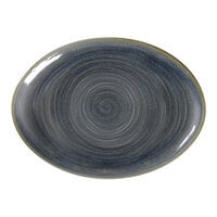 RAK Porcelain Rakstone Spot 10 1/4" x 7 1/2" Jade Porcelain Oval Platter - 12/Case