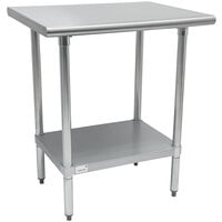 Advance Tabco AG-243 24" x 36" 16 Gauge Stainless Steel Work Table with Galvanized Undershelf