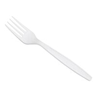 Choice White Heavy Weight Polystyrene Plastic Fork - 100/Pack