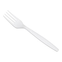 Choice White Heavy Weight Polystyrene Plastic Fork - 1,000/Case