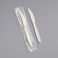 Choice Beige Heavy Weight Wrapped Plastic Knife - 1000/Case