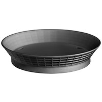 Tablecraft 157512BK 12 inch Black Plastic Diner Platter / Fast Food Basket with Base   - 12/Pack