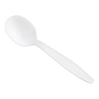 Choice White Heavy Weight Polystyrene Plastic Soup Spoon - 1,000/Case