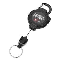 KEY-BAK Quik-Connect Keychain with Carabiner, (3) Quick Change Fittings with Split Rings, and 48" Dupont Kevlar® Retractable Cord 0KM2-43A24