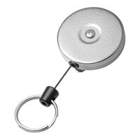 KEY-BAK Original Heavy-Duty Chrome Keychain with Belt Clip, Split Ring, and 48" Retractable Dupont Kevlar® Cord 0485-802