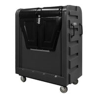 Royal Basket Trucks 48 Cu. Ft. Black Security Poly Truck with Steel Base and 2 Rigid / 2 Swivel Casters R48-BKX-BSC-6UNN