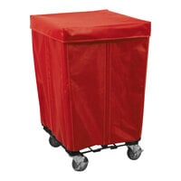 Royal Basket Trucks 10 Cu. Ft. Red Vinyl Square Collection Cart with 2 Rigid / 2 Swivel Casters R25-RRR-PWC-4ULT