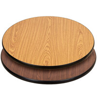 Lancaster Table & Seating 30 inch Laminated Round Table Top Reversible Walnut / Oak