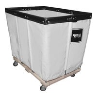 Royal Basket Trucks Canvas Permanent Liner Basket Truck with Wood Base and 2 Rigid / 2 Swivel Casters
