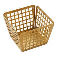 American Metalcraft 4" x 3" Laser Cut Gold Square Stainless Steel Fry Basket Server