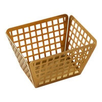 American Metalcraft 5" x 4" x 3" Laser Cut Gold Rectangle Stainless Steel Fry Basket Server