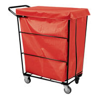 Royal Basket Trucks 12 Cu. Ft. Red Single Compartment Collection Cart with 4 Swivel Casters R32-RRX-JLA-4UNN