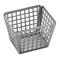 American Metalcraft 4 1/8" x 3 3/8" x 3" Laser Cut Rectangle Stainless Steel Fry Basket Server