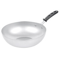 Vollrath 59949 11 inch Carbon Steel Stir Fry Pan with TriVent Silicone Handle