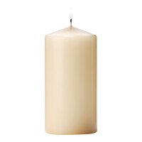 Hollowick 6" Ivory Wax Pillar Candle - 12/Case