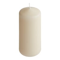 Hollowick 6" Ivory Wax Pillar Candle - 12/Case