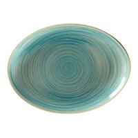 RAK Porcelain Rakstone Spot 10 1/4" x 7 1/2" Sapphire Porcelain Oval Platter - 12/Case