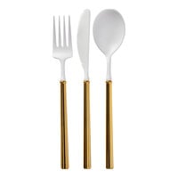 Sophistiplate Villa White / Gold Plastic Cutlery - 288/Case