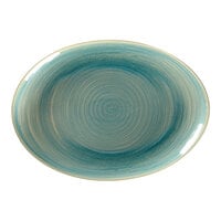 RAK Porcelain Rakstone Spot 12 5/8" x 9 1/16" Sapphire Porcelain Oval Platter - 6/Case