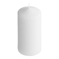 Hollowick 6" White Wax Pillar Candle - 12/Case