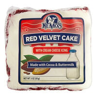Ne-Mo's Bakery Individually Wrapped Red Velvet Cake Square 3 oz. - 36/Case