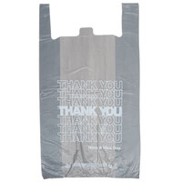 18 inch x 8 inch x 32 inch Extra Large Gray T-Shirt Thank You Bag - 450/Case