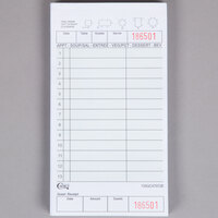 Choice 2 Part Green and White Carbonless Guest Check with Beverage Lines and Bottom Guest Receipt - 40/Case