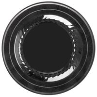 Fineline Silver Splendor 506-BKS 6" Black Plastic Plate with Silver Bands - 150/Case