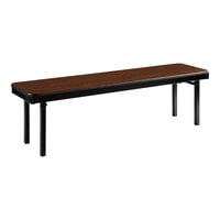 National Public Seating Max Seating 15" x 60" Montana Walnut Plywood Folding Bench with T-Mold Edge