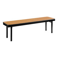 National Public Seating Max Seating 15" x 60" Bannister Oak Plywood Folding Bench with T-Mold Edge