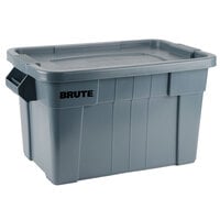 Rubbermaid FG9S3100GRAY Gray Brute 20 Gallon NSF Tote with Lid