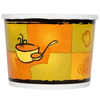 Huhtamaki 71850 Streetside Print 12 oz. Double Poly-Paper Soup / Hot Food Cup with Vented Paper Lid - 250/Case