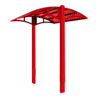 Paris Site Furnishings Shade Series 85 1/2" x 78" x 98 3/4" Carmine Red Mounted Steel Canopy
