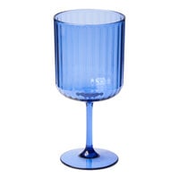 Sophistiplate Modern 17 oz. Cobalt Blue SAN Plastic Wine Glass - 24/Case