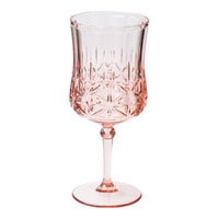 Sophistiplate Traditional 16 oz. Blush SAN Plastic Wine Glass - 24/Case