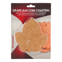 Franmara 4 1/2" Grape Leaf Cork Coaster Set - 4/Set