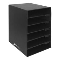 ADIRoffice 2 11/16" x 13 9/16" x 17 11/16" 6-Compartment Black Foldable Classroom Literature Organizer ADI501-06-BLK-2PK - 2/Pack