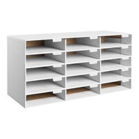 ADIRoffice 32" x 13" x 17" 15-Compartment White Classroom Literature Organizer ADI501-15-WHI-2PK - 2/Pack