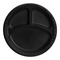 Ecopax 9" 3-Compartment Black Mineral-Filled Polypropylene Plate - 400/Case