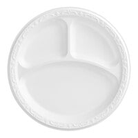 Ecopax 9" 3-Compartment White Mineral-Filled Polypropylene Plate - 400/Case