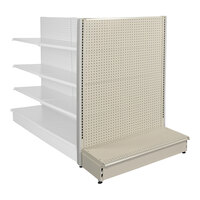 36" x 16" x 84" Beige Single-Sided Pegboard End Cap Gondola Merchandiser