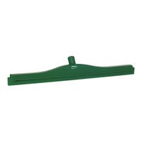 Vikan 77142 23 5/8" Green Ultra-Hygienic Double Blade Rubber Floor Squeegee with Plastic Frame and Replacement Cassette