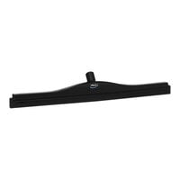 Vikan 77149 23 5/8" Black Ultra-Hygienic Double Blade Rubber Floor Squeegee with Plastic Frame and Replacement Cassette