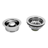 Dearborn W9204 Stainless Steel Sink Basket Strainer and Garbage Disposal Flange / Stopper with Chrome-Plated Finish