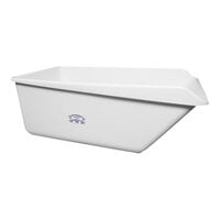 Remco 54 5/8" x 32" x 21 3/4" White Polyethylene Angled Dump Tub with Drain Plug 69055