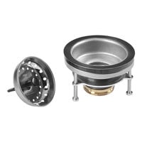 Dearborn DB1000EZBN 4 3/8" Stainless Steel Sink Basket Strainer with Locking Cup and Brass Nut