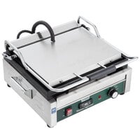 Waring WFG250T Tostato Supremo Large Smooth Top & Bottom Panini Sandwich Grill with Timer - 14 1/2 inch x 11 inch Cooking Surface - 120V, 1800W