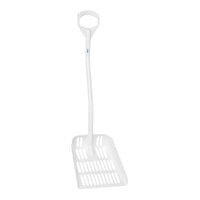 Vikan 14" Wide White Ergonomic Polypropylene Food Service Shovel with Drain Holes 56035