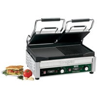 Waring WDG300T Panini Sandwich Grill with Two Grooved Plates, Two Smooth Plates, and Timer - 17 inch x 9 1/4 inch Cooking Surface - 240V, 3120W